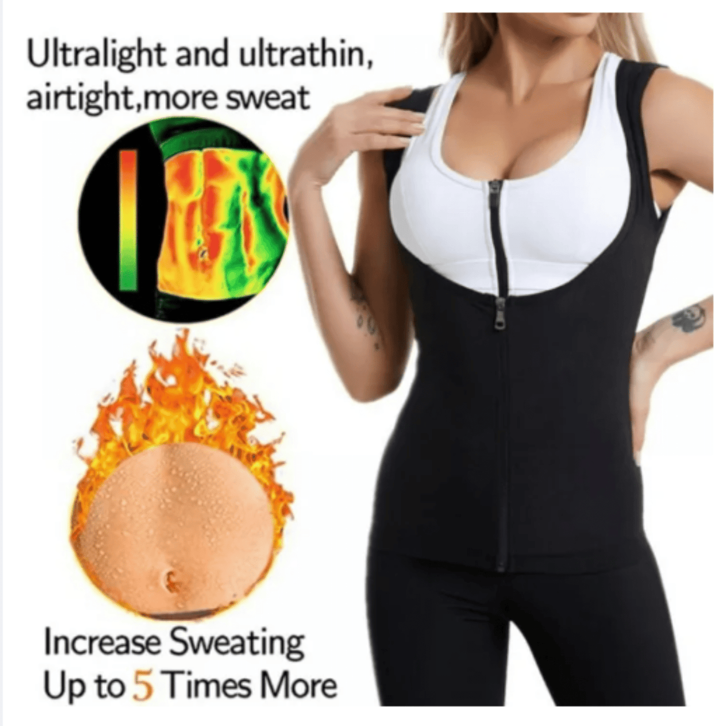 Neoprene Slimming Shirt for Women with Zipper - Majbori