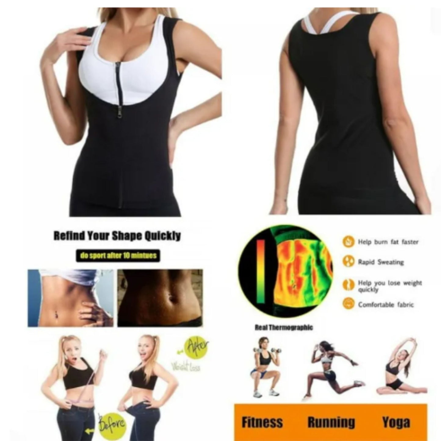 Women's Slimming Shirt | Zipper & Waist Belt - Majbori