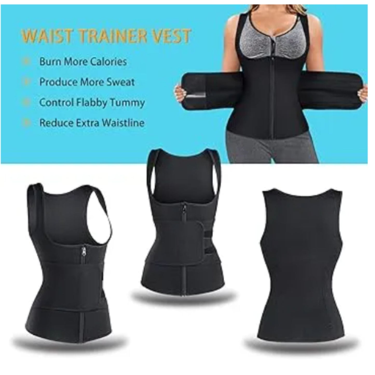 Women's Slimming Shirt | Zipper & Waist Belt - Majbori